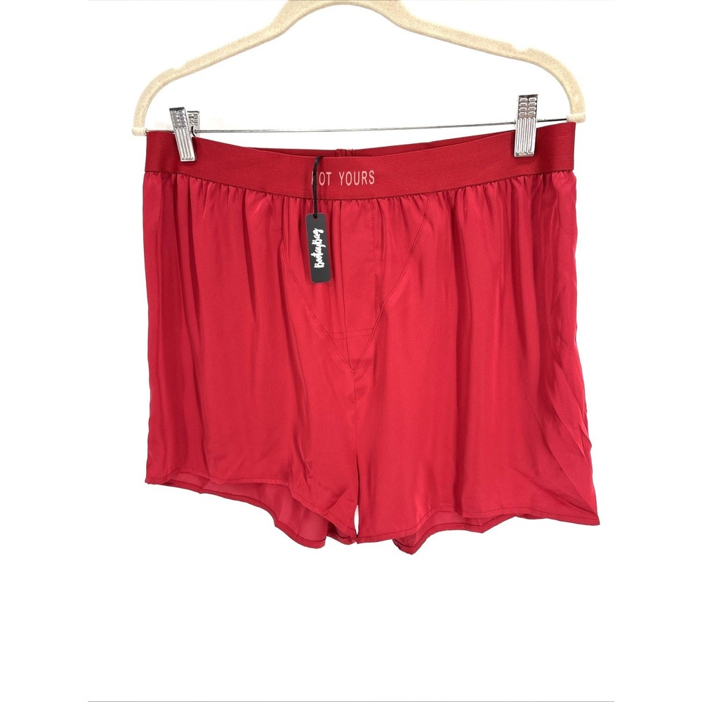 BootayBag Silky Boyshort Panty Womens‎ XL "Not Yours" Sexy Valentine Boxer NWT
